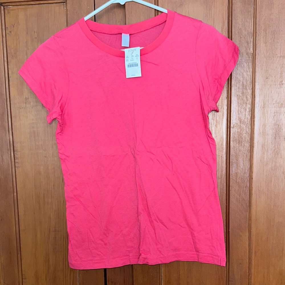 JCrew NWT pink cotton Women's tee L
